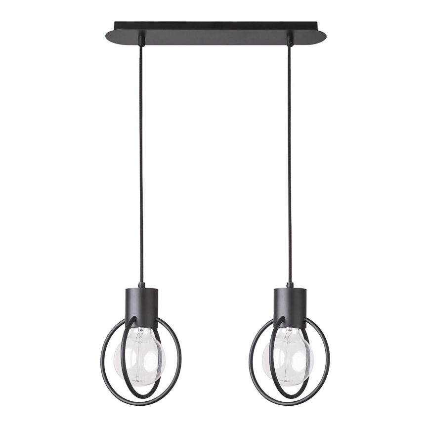 Luster na sajli AURA 2xE27/60W/230V crno