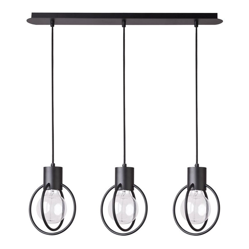 Luster na sajli AURA 3xE27/60W/230V crno