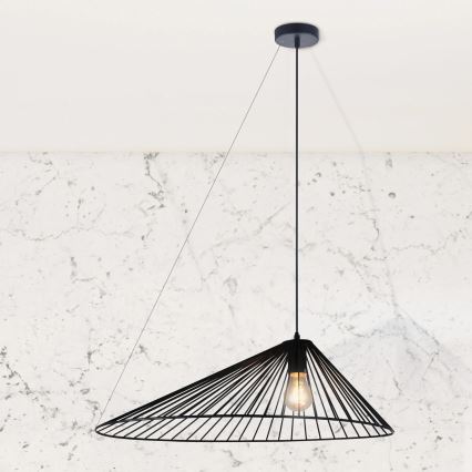 Luster na sajli AURORA 1xE27/20W/230V pr. 60 cm crno