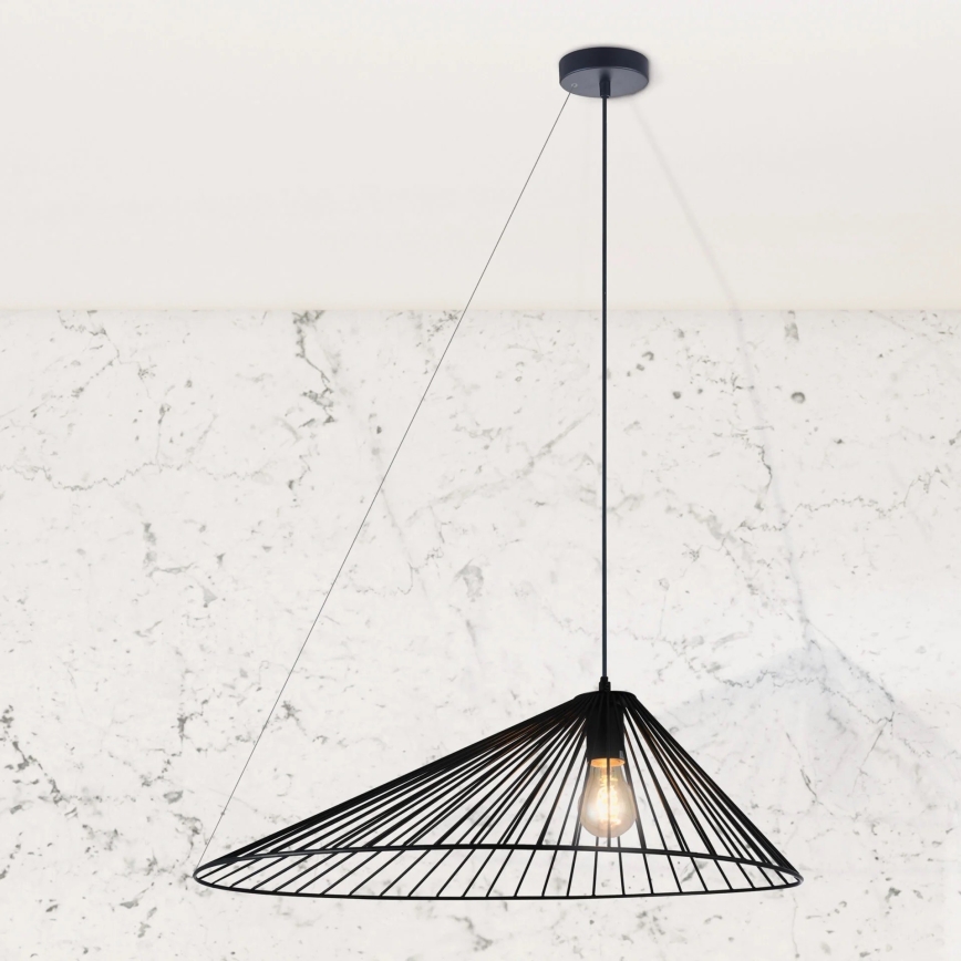 Luster na sajli AURORA 1xE27/20W/230V pr. 60 cm crno