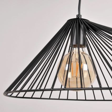 Luster na sajli AURORA 1xE27/20W/230V pr. 60 cm crno