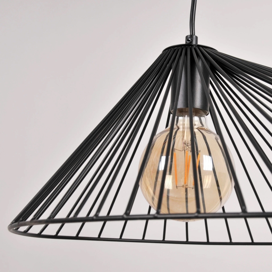 Luster na sajli AURORA 1xE27/20W/230V pr. 60 cm crno