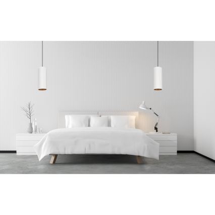 Luster na sajli AVALO 1xE27/60W/230V bela