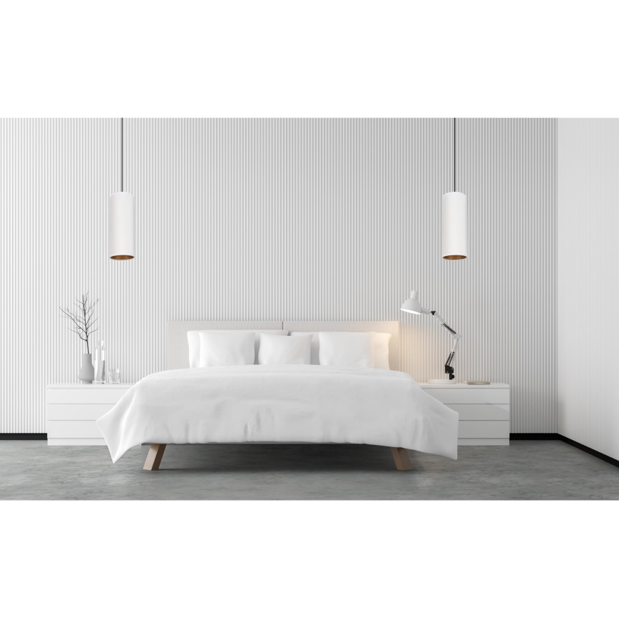 Luster na sajli AVALO 1xE27/60W/230V bela