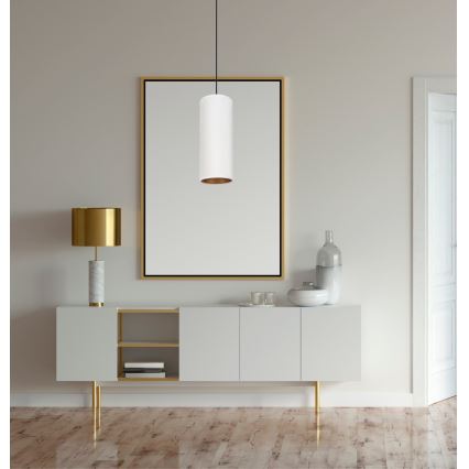 Luster na sajli AVALO 1xE27/60W/230V bela