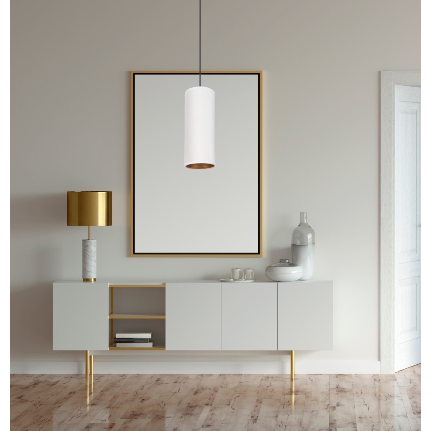 Luster na sajli AVALO 1xE27/60W/230V bela