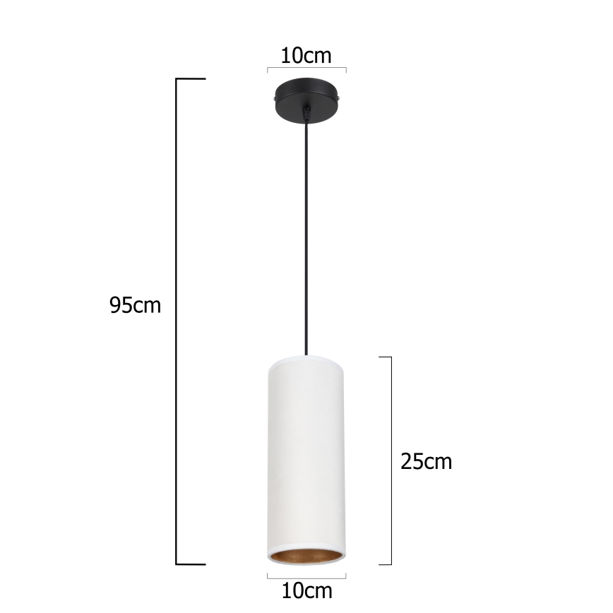 Luster na sajli AVALO 1xE27/60W/230V bela