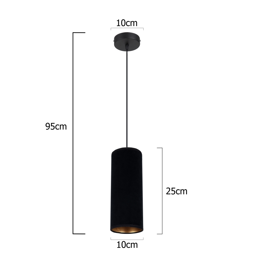 Luster na sajli AVALO 1xE27/60W/230V crno
