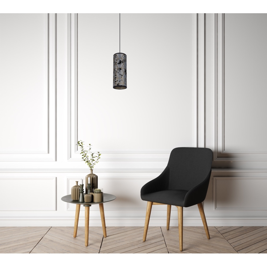 Luster na sajli AVALO 1xE27/60W/230V sivo/crno