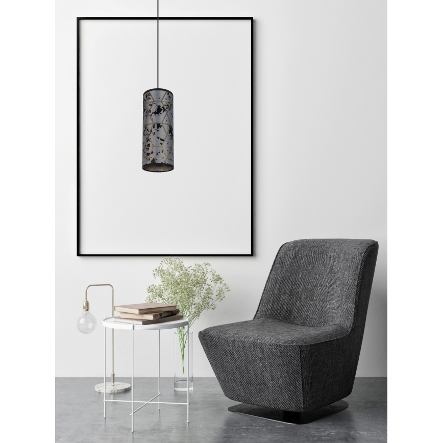 Luster na sajli AVALO 1xE27/60W/230V sivo/crno