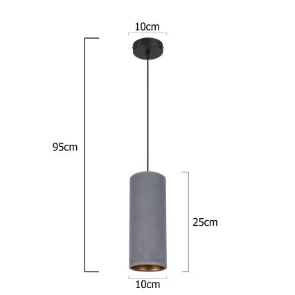 Luster na sajli AVALO 1xE27/60W/230V sivo