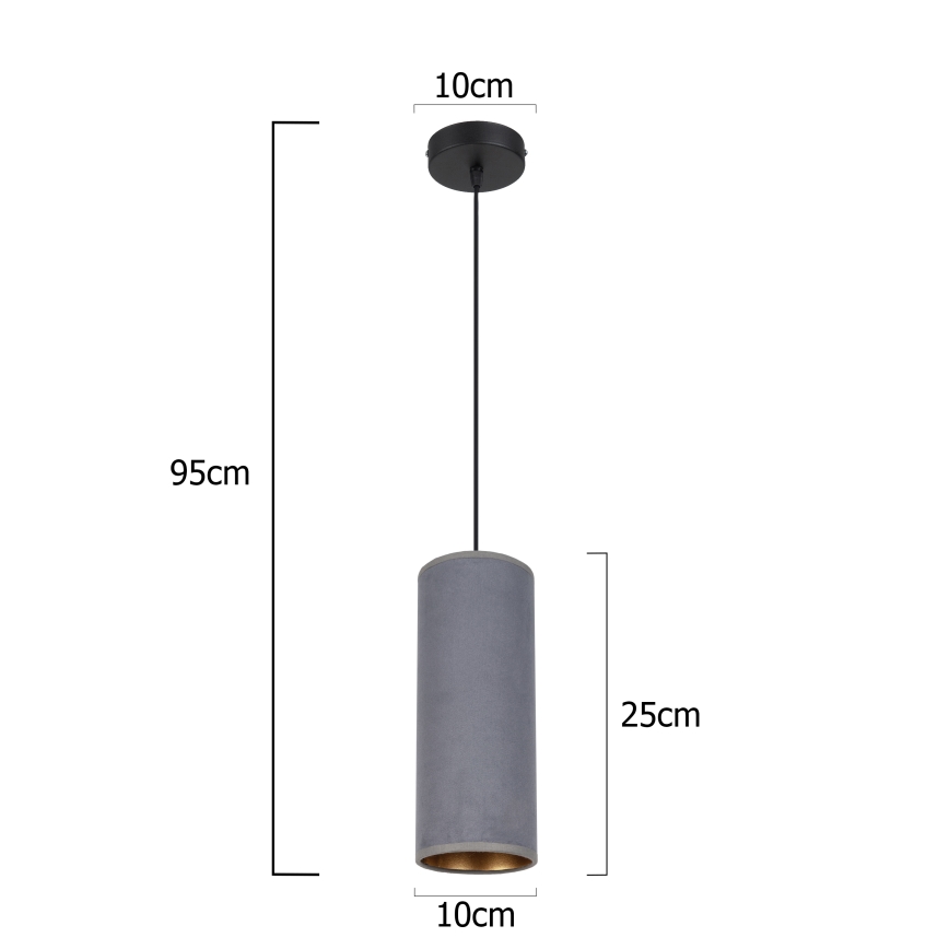 Luster na sajli AVALO 1xE27/60W/230V sivo