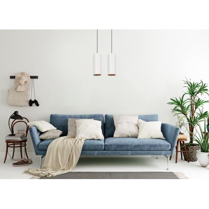 Luster na sajli AVALO 2xE27/60W/230V bela