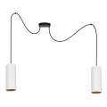 Luster na sajli AVALO 2xE27/60W/230V bela