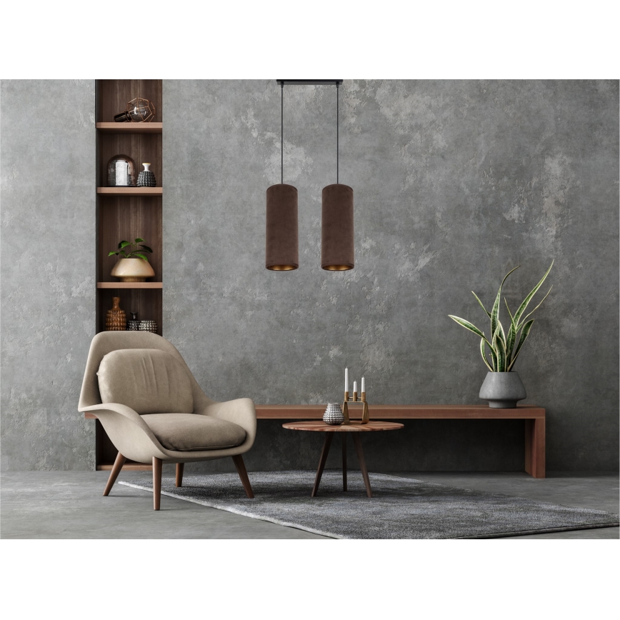 Luster na sajli AVALO 2xE27/60W/230V braon