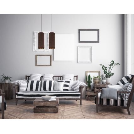 Luster na sajli AVALO 2xE27/60W/230V braon