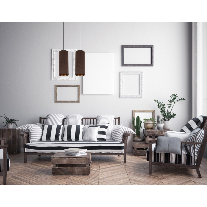 Luster na sajli AVALO 2xE27/60W/230V braon