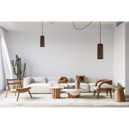Luster na sajli AVALO 2xE27/60W/230V pauk braon/bakrena