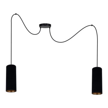 Luster na sajli AVALO 2xE27/60W/230V pauk crno
