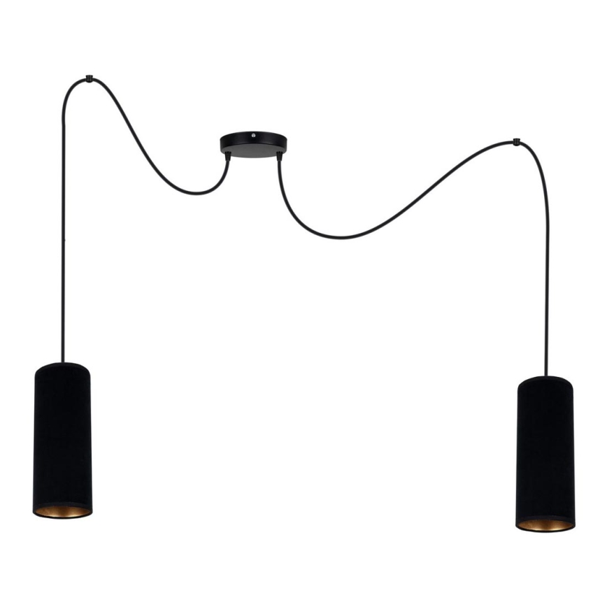 Luster na sajli AVALO 2xE27/60W/230V pauk crno