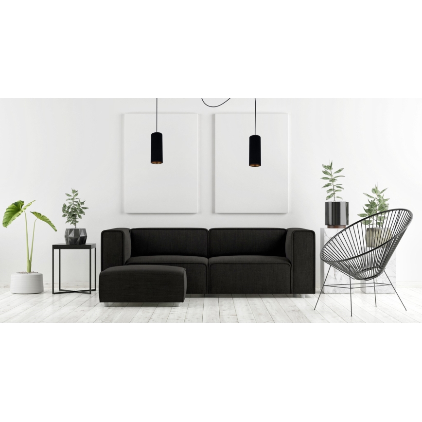 Luster na sajli AVALO 2xE27/60W/230V pauk crno