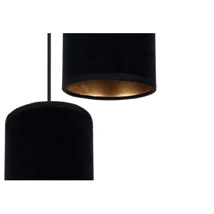 Luster na sajli AVALO 2xE27/60W/230V pauk crno