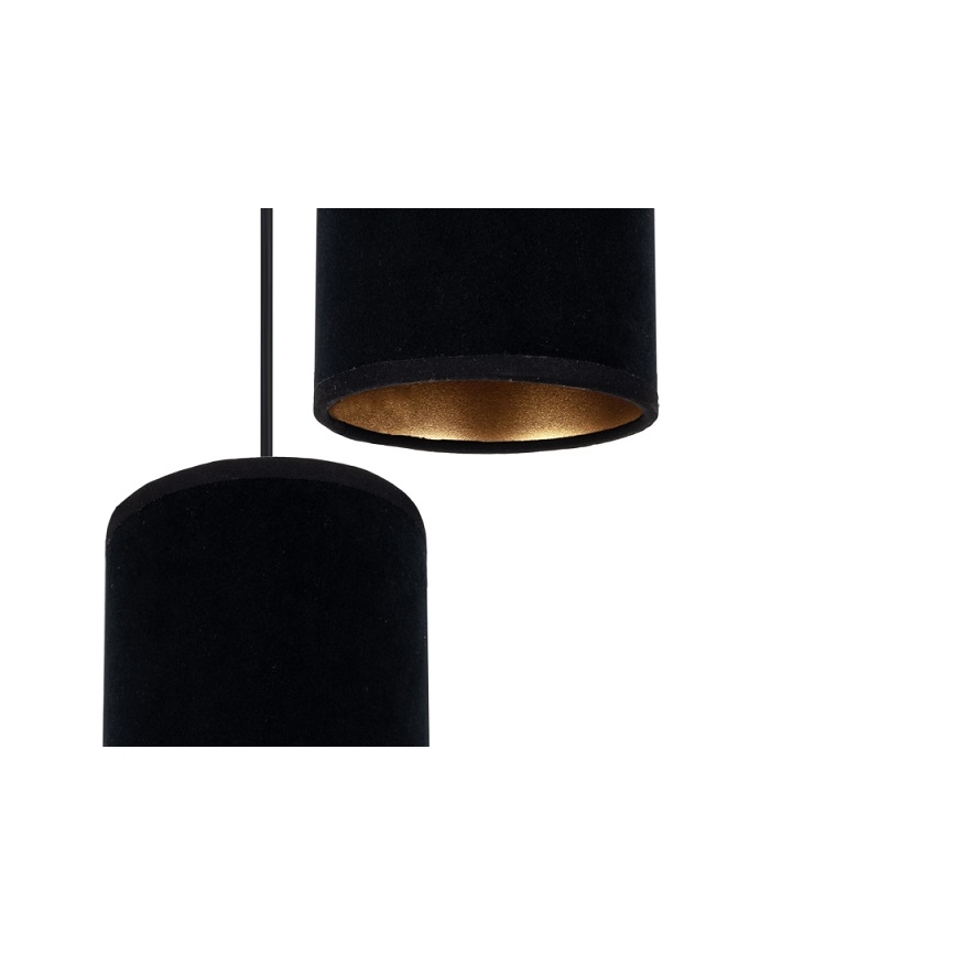 Luster na sajli AVALO 2xE27/60W/230V pauk crno