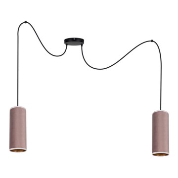 Luster na sajli AVALO 2xE27/60W/230V pauk roze/bakrena