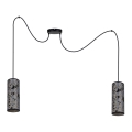 Luster na sajli AVALO 2xE27/60W/230V pauk sivo/crno