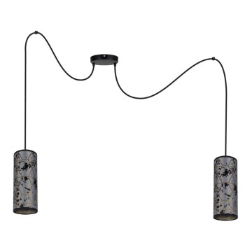 Luster na sajli AVALO 2xE27/60W/230V pauk sivo/crno