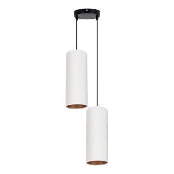 Luster na sajli AVALO 2xE27/60W/230V pr. 20 cm bela