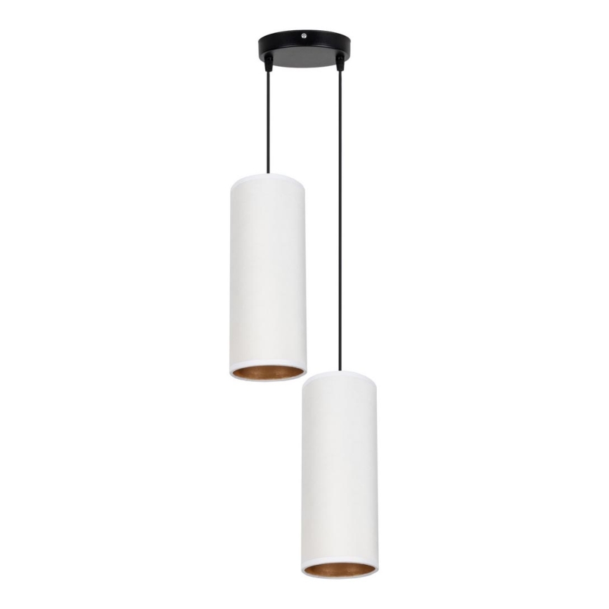 Luster na sajli AVALO 2xE27/60W/230V pr. 20 cm bela