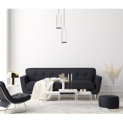 Luster na sajli AVALO 2xE27/60W/230V pr. 20 cm bela