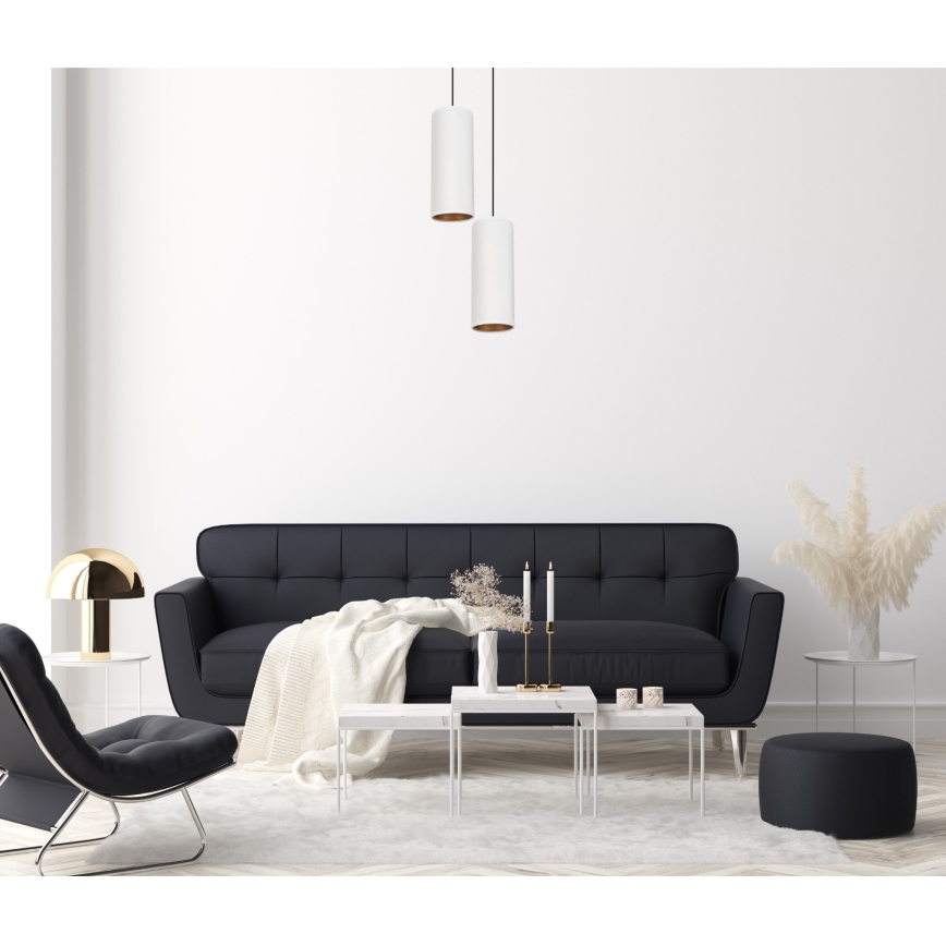Luster na sajli AVALO 2xE27/60W/230V pr. 20 cm bela
