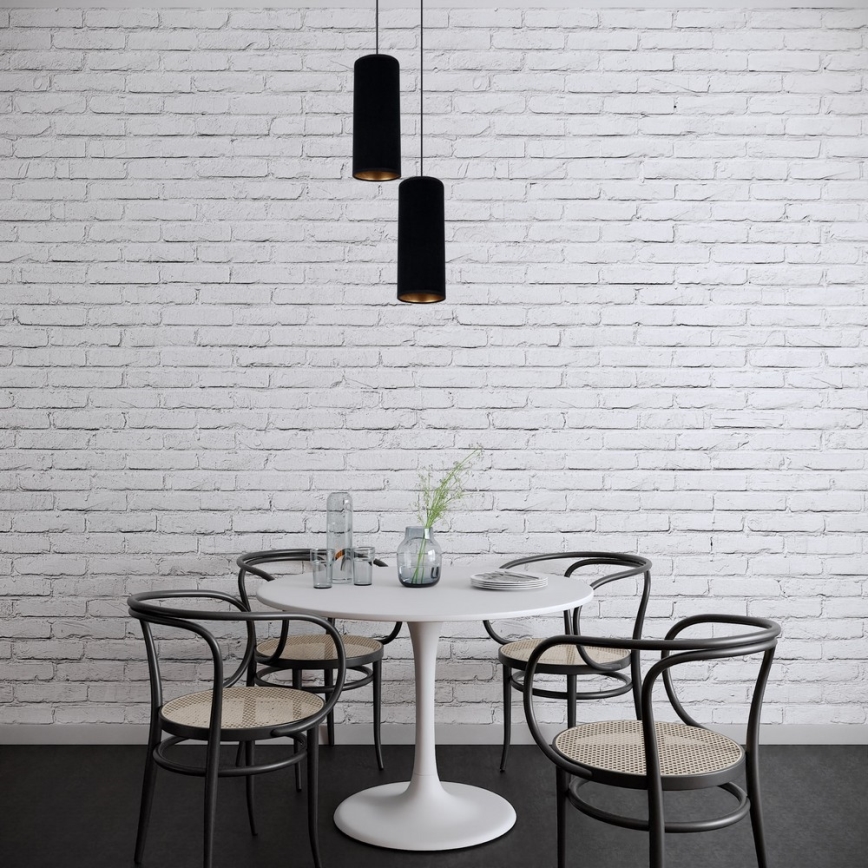 Luster na sajli AVALO 2xE27/60W/230V pr. 20 cm crno
