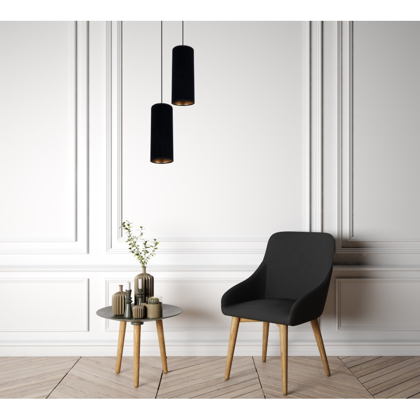Luster na sajli AVALO 2xE27/60W/230V pr. 20 cm crno