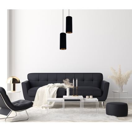 Luster na sajli AVALO 2xE27/60W/230V pr. 20 cm crno