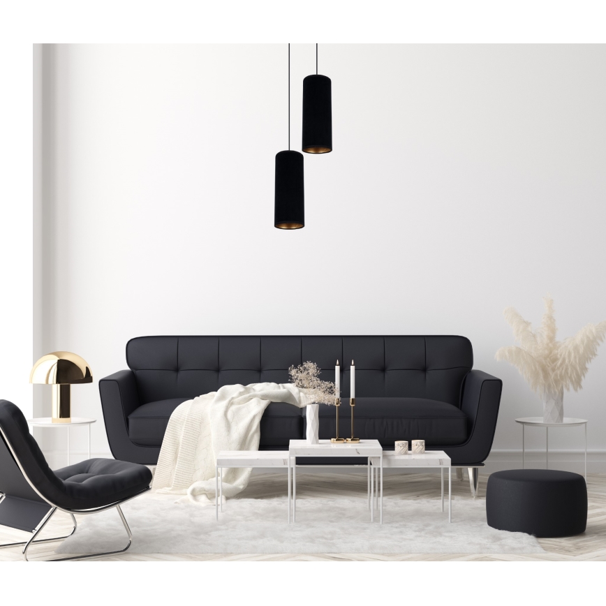 Luster na sajli AVALO 2xE27/60W/230V pr. 20 cm crno