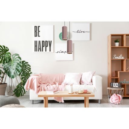 Luster na sajli AVALO 2xE27/60W/230V pr. 20 cm roze