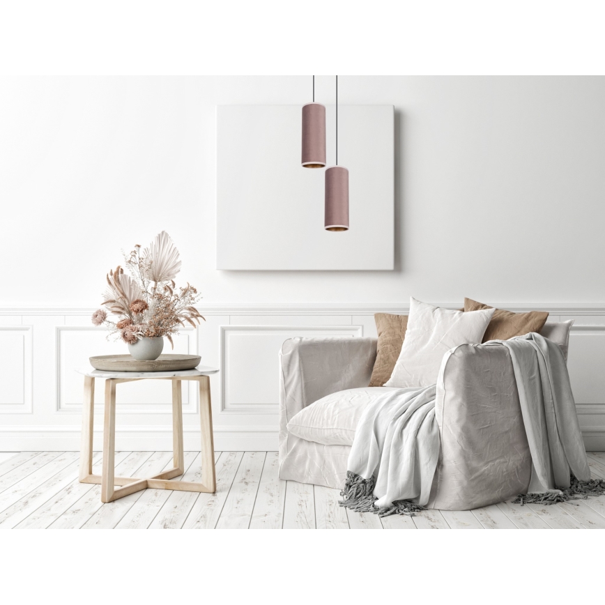 Luster na sajli AVALO 2xE27/60W/230V pr. 20 cm roze