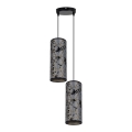 Luster na sajli AVALO 2xE27/60W/230V pr. 20 cm sivo/crno