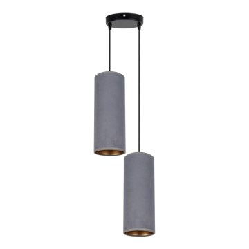 Luster na sajli AVALO 2xE27/60W/230V pr. 20 cm sivo
