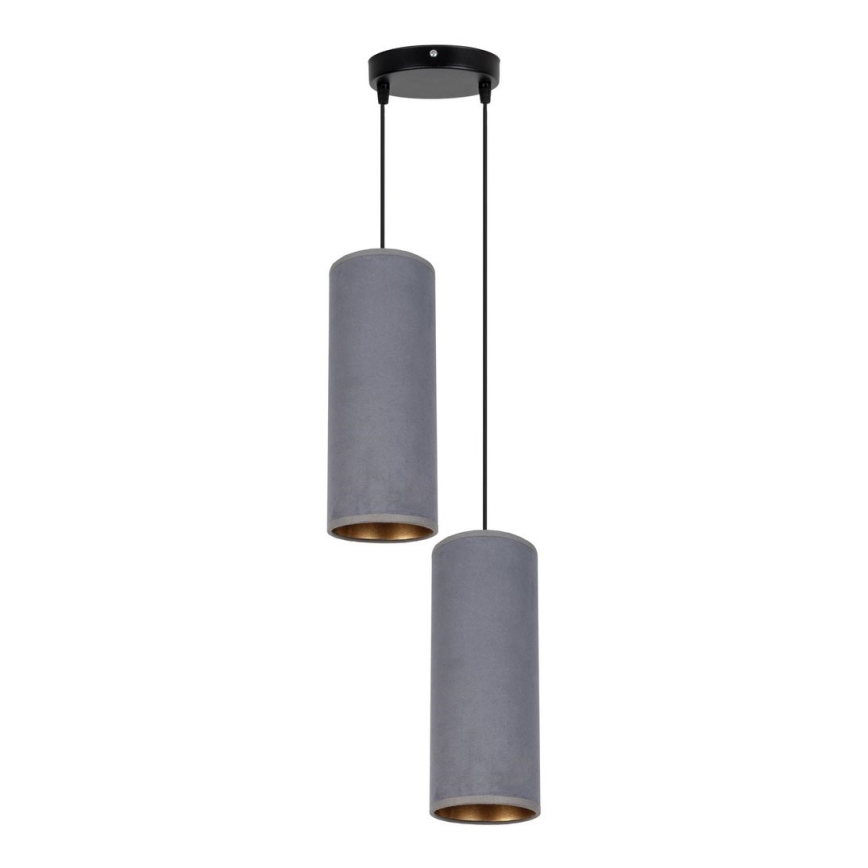Luster na sajli AVALO 2xE27/60W/230V pr. 20 cm sivo