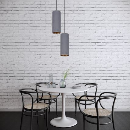 Luster na sajli AVALO 2xE27/60W/230V pr. 20 cm sivo