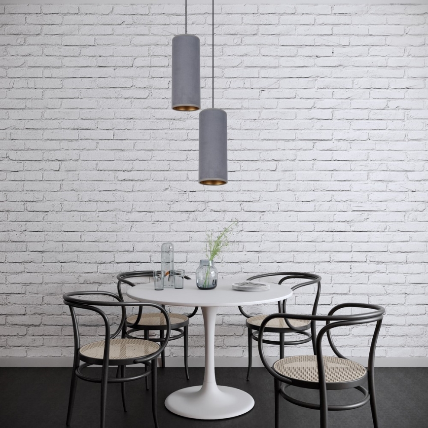 Luster na sajli AVALO 2xE27/60W/230V pr. 20 cm sivo