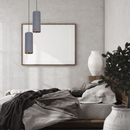 Luster na sajli AVALO 2xE27/60W/230V pr. 20 cm sivo