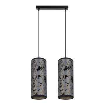 Luster na sajli AVALO 2xE27/60W/230V sivo/crno