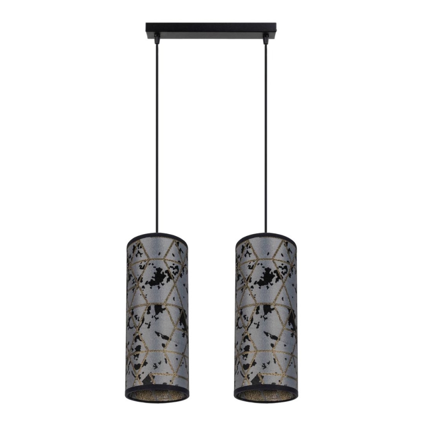 Luster na sajli AVALO 2xE27/60W/230V sivo/crno