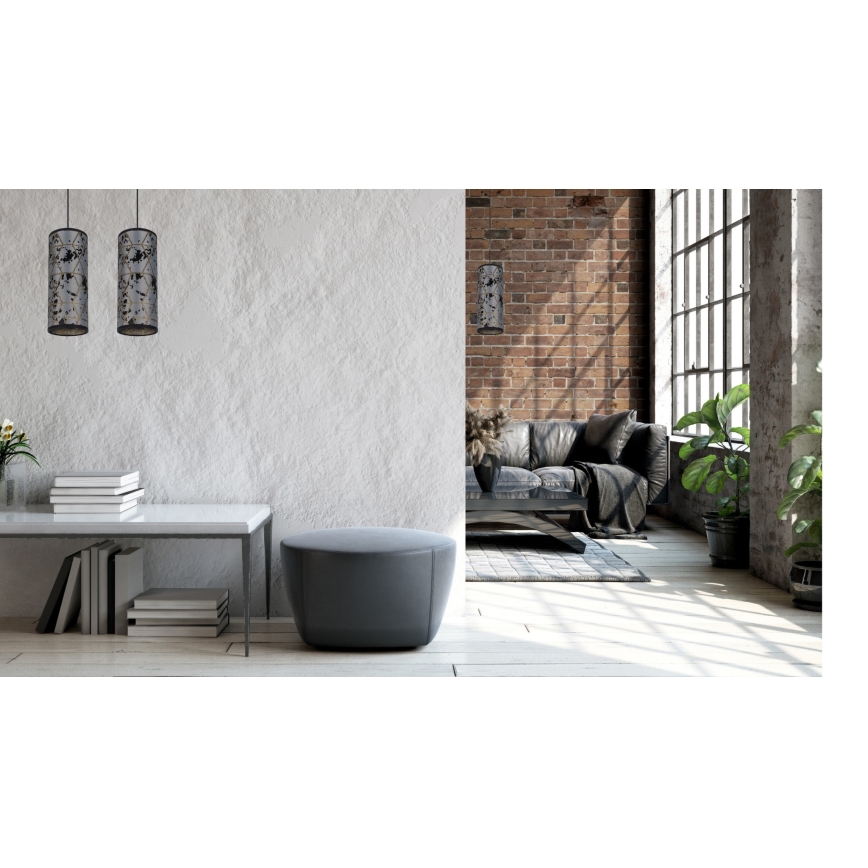 Luster na sajli AVALO 2xE27/60W/230V sivo/crno