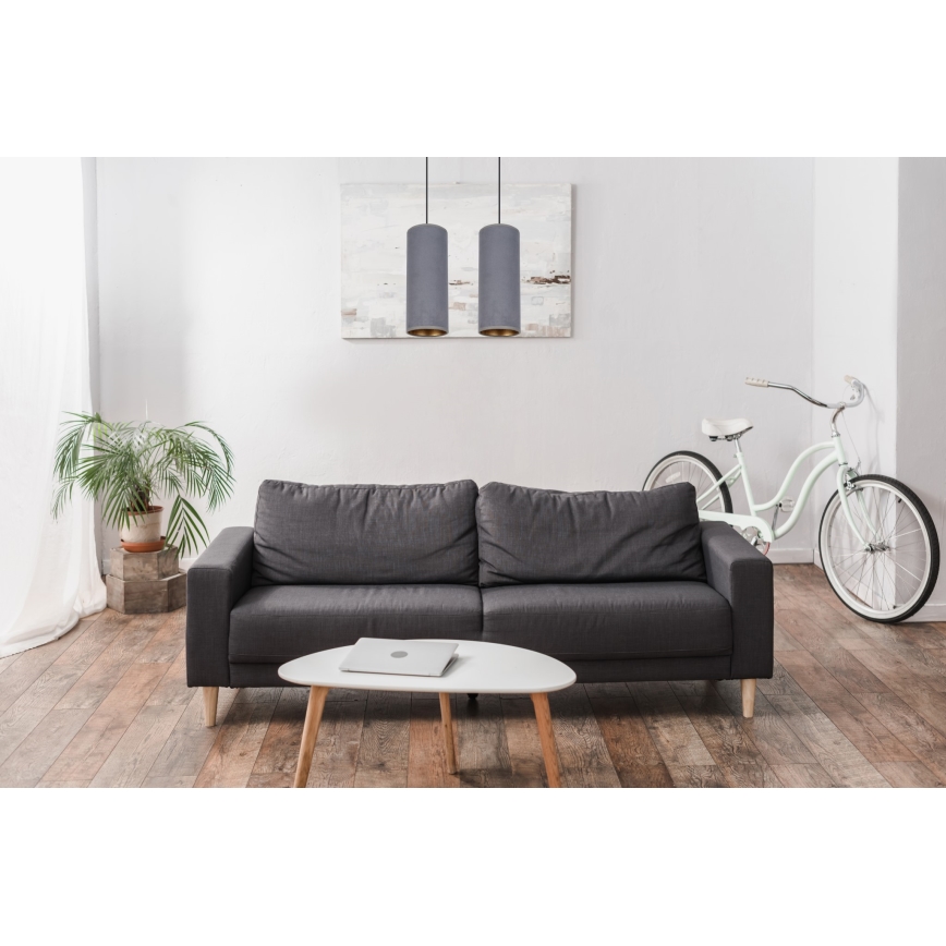 Luster na sajli AVALO 2xE27/60W/230V sivo
